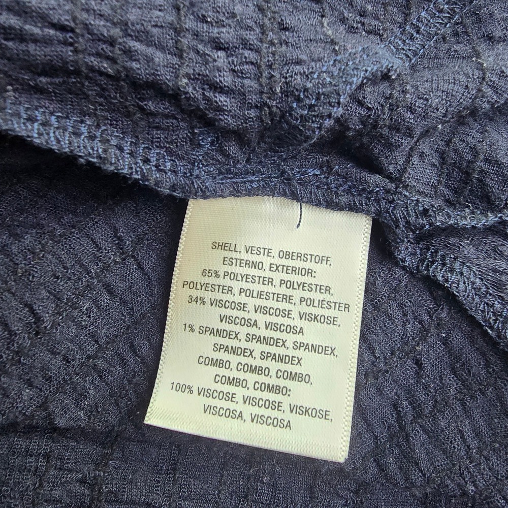 Saturday Sunday Anthropologie Navy Blue Macrame Back Longline Vest Size Medium - Picture 6 of 9
